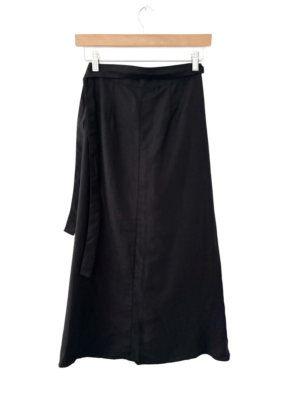 Wilfred | Eleta Wrap Midi Skirt Linen Lyocell Blend Black Size XS Aritzia - Picture 9 of 12
